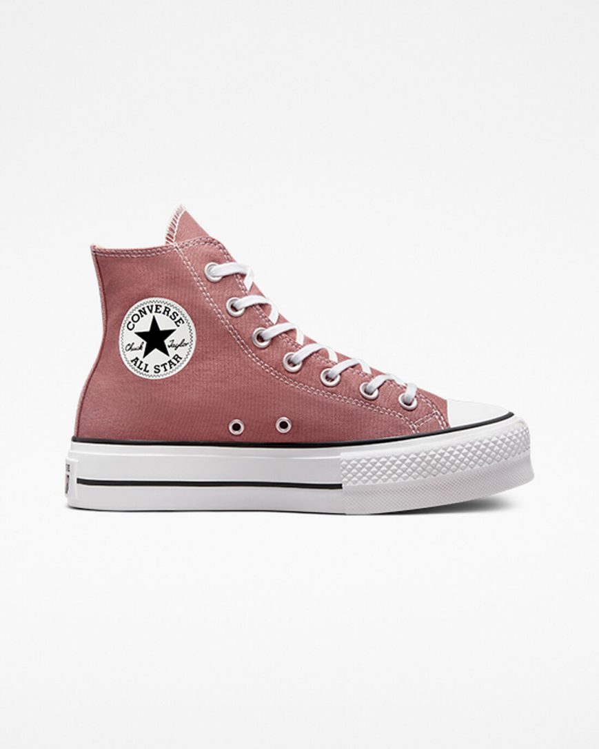 Pink / Black / White Converse Chuck Taylor All Star Lift Seasonal Color High Top Women\'s Platform Shoes | WN41L9KI5