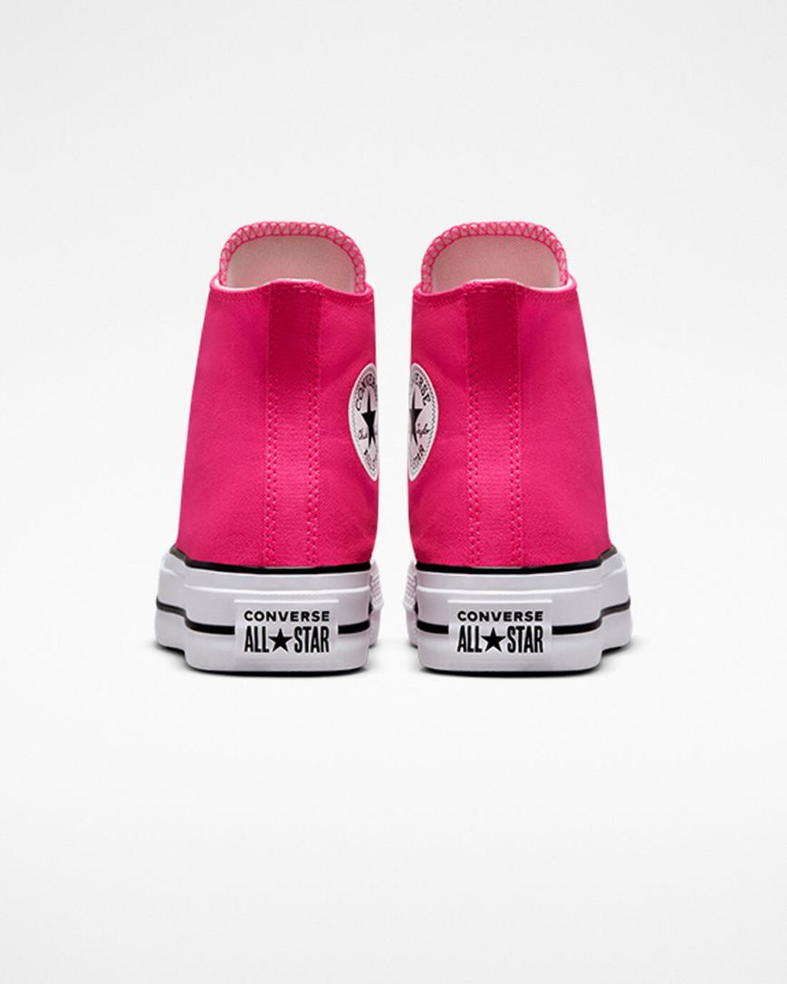 Pink / Black / White Converse Chuck Taylor All Star Lift Canvas High Top Women's Platform Shoes | YP1IL9K75