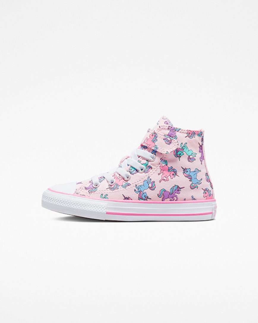 Pink / Blue Converse Chuck Taylor All Star Easy-On Unicorns Girls' High Top Shoes | CL4I759K3