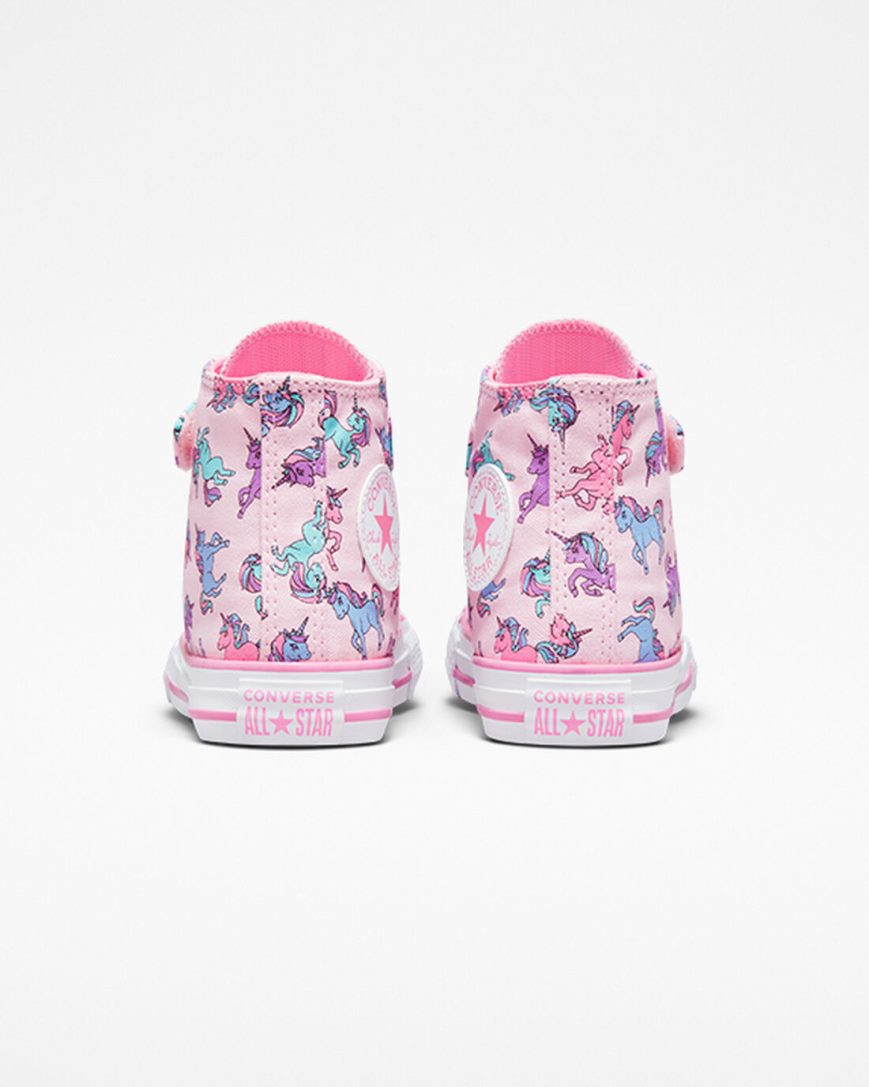 Pink / Blue Converse Chuck Taylor All Star Easy-On Unicorns Girls' High Top Shoes | CL4I759K3