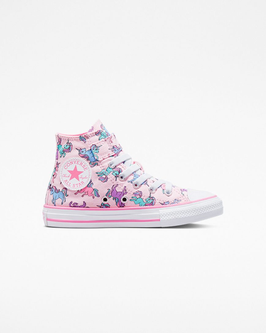 Pink / Blue Converse Chuck Taylor All Star Easy-On Unicorns Girls\' High Top Shoes | CL4I759K3