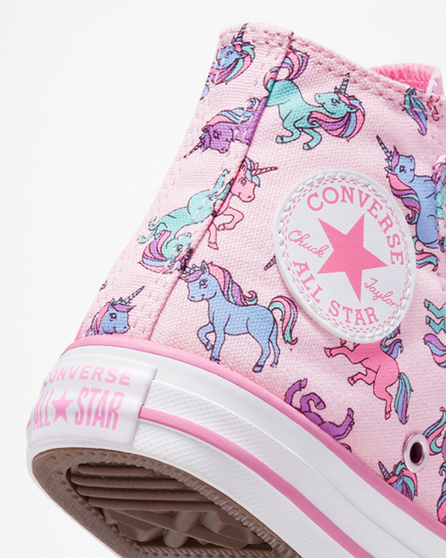 Pink / Blue Converse Chuck Taylor All Star Easy-On Unicorns Boys' High Top Shoes | LI43LI785