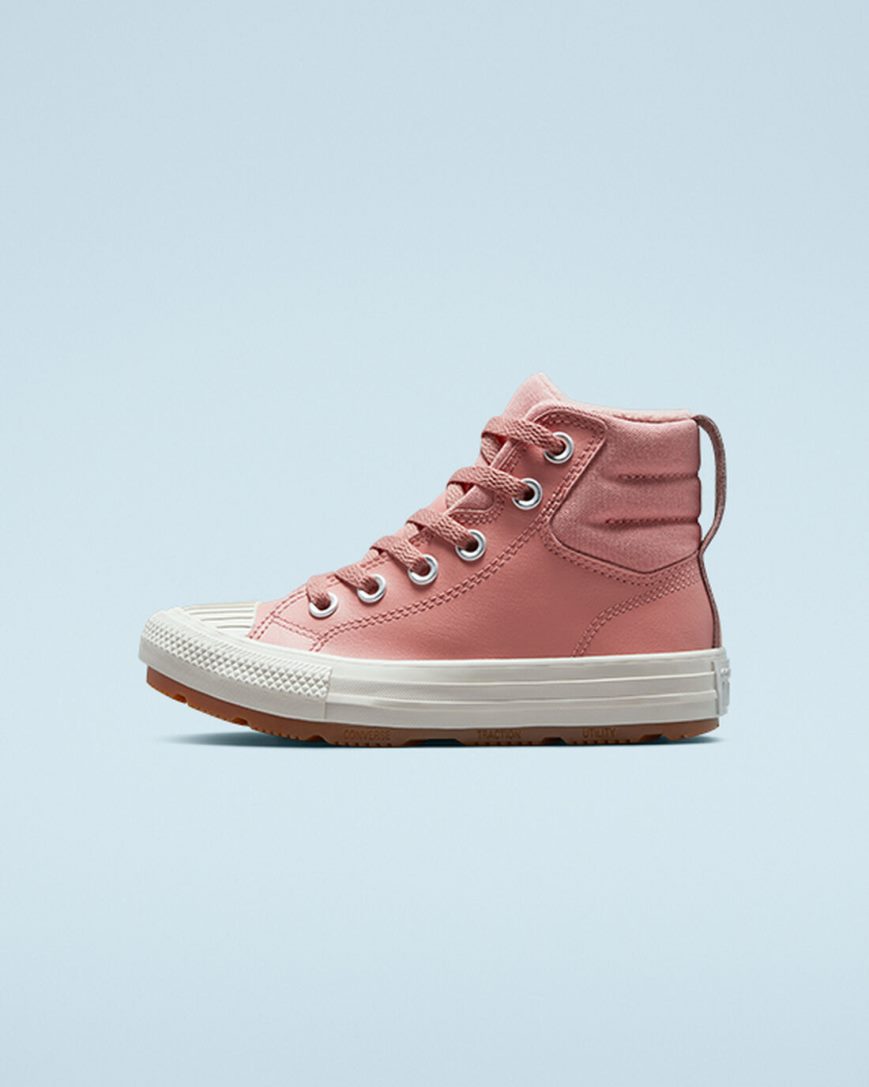 Pink Converse Leather Chuck Taylor All Star Berkshire Boot Color Boys' High Top Shoes | KWI189L57