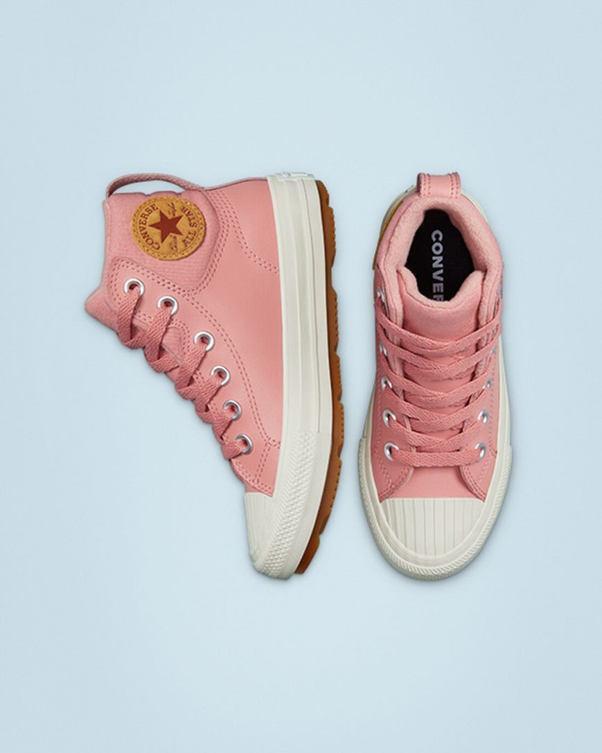 Pink Converse Leather Chuck Taylor All Star Berkshire Boot Color Boys' High Top Shoes | KWI189L57