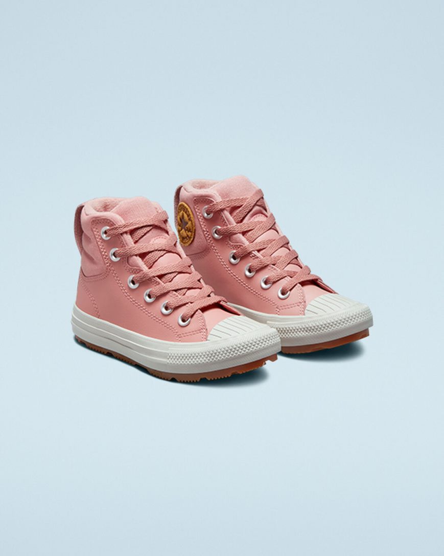 Pink Converse Leather Chuck Taylor All Star Berkshire Boot Color Boys' High Top Shoes | KWI189L57