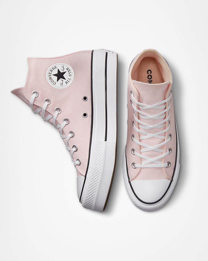 Pink / White / Black Converse Chuck Taylor All Star Lift Canvas High Top Women's Platform Shoes | WO7541L3I