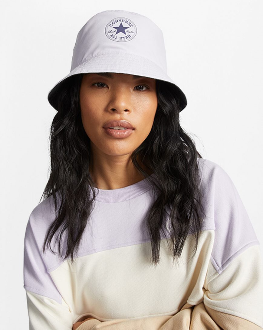 Purple / Black Converse All Star Patch Reversible Bucket Women's Hats | OL79153IL