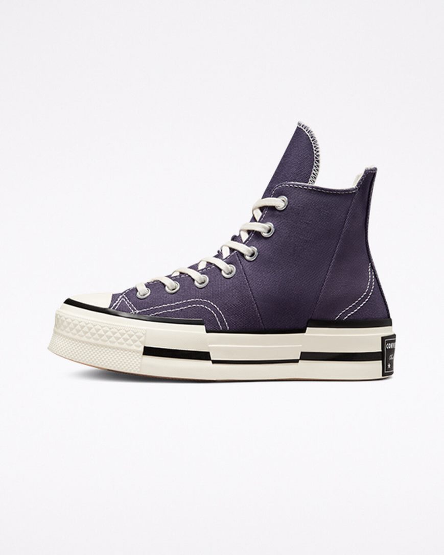 Purple / Black Converse Chuck 70 Plus Men's High Top Shoes | BM98531L7