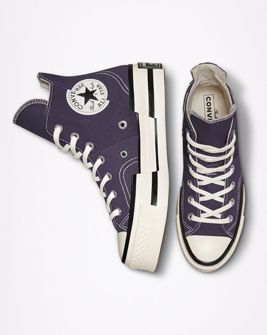 Purple / Black Converse Chuck 70 Plus Men's High Top Shoes | BM98531L7