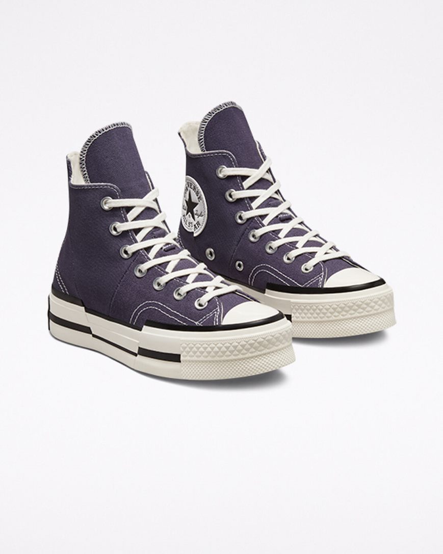 Purple / Black Converse Chuck 70 Plus Men's High Top Shoes | BM98531L7