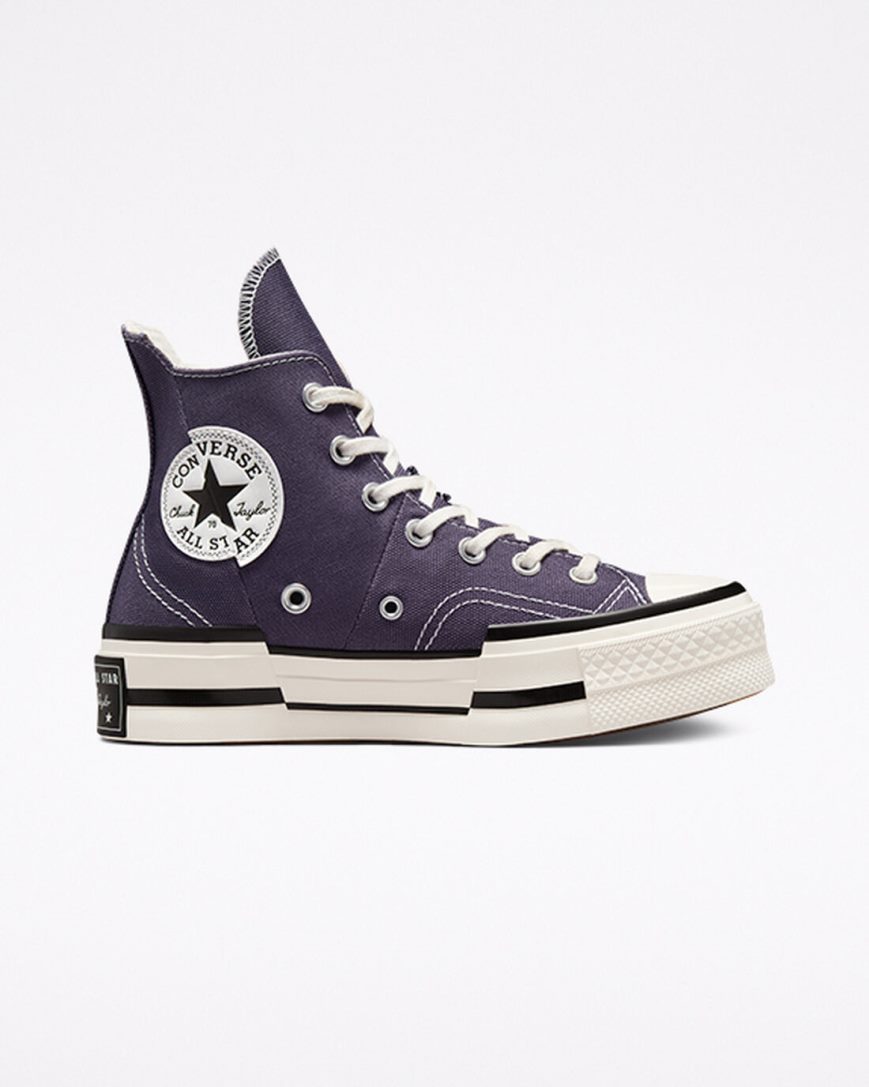 Purple / Black Converse Chuck 70 Plus Men\'s High Top Shoes | BM98531L7