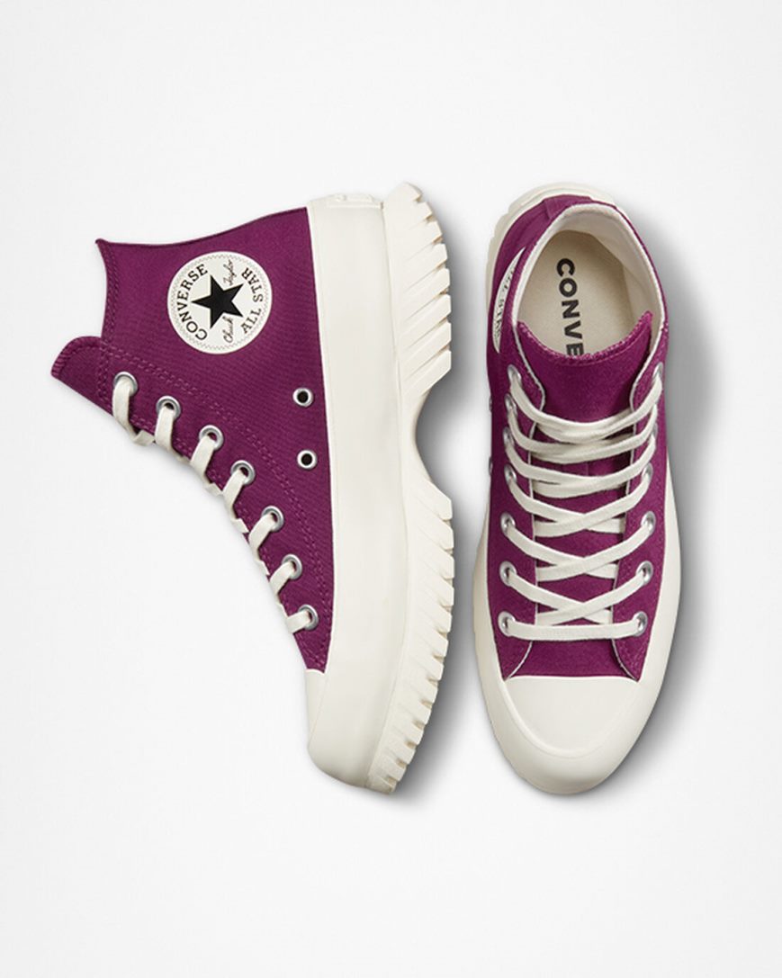 Purple / Black Converse Chuck Taylor All Star Lugged 2.0 Seasonal Color Women's High Top Shoes | QT7589LIK