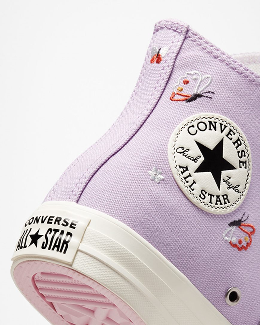 Purple / Black Converse Chuck Taylor All Star Butterfly Wings Women's High Top Shoes | ZG4KL5781