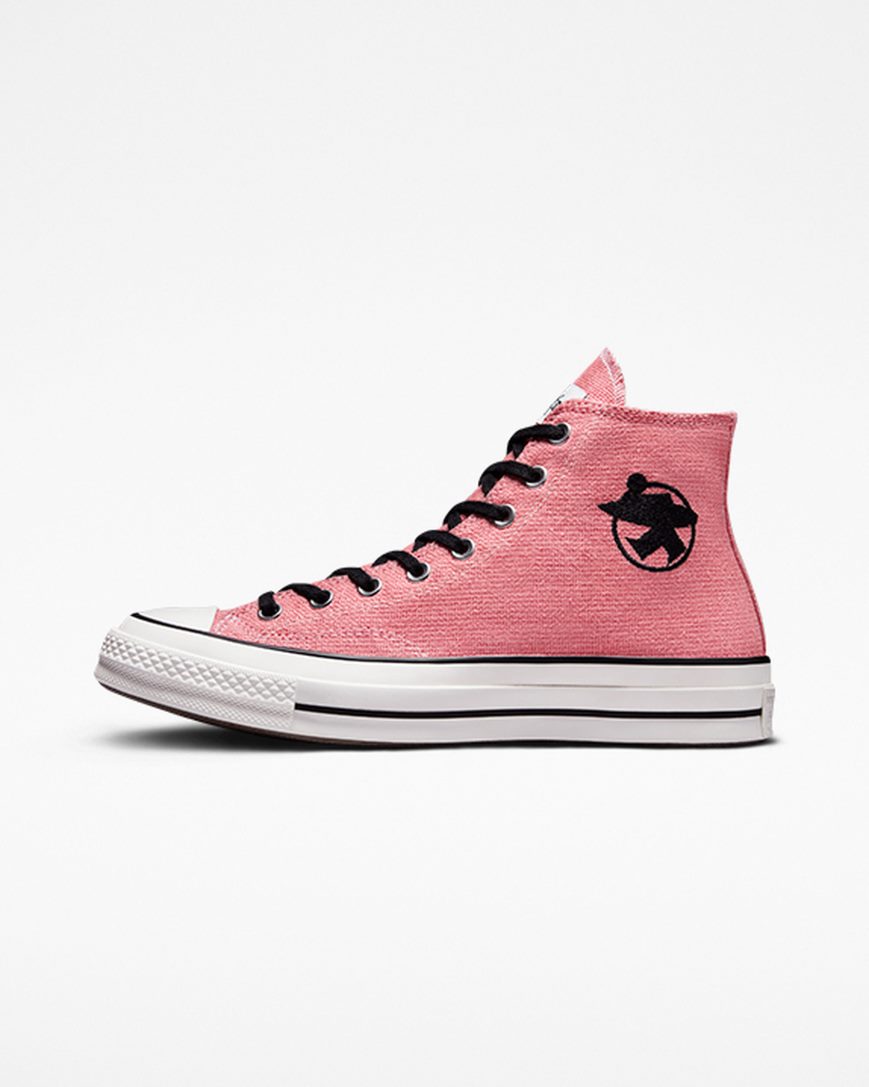 Purple / Black Converse x Stüssy Chuck 70 Women's High Top Shoes | TE51KL843