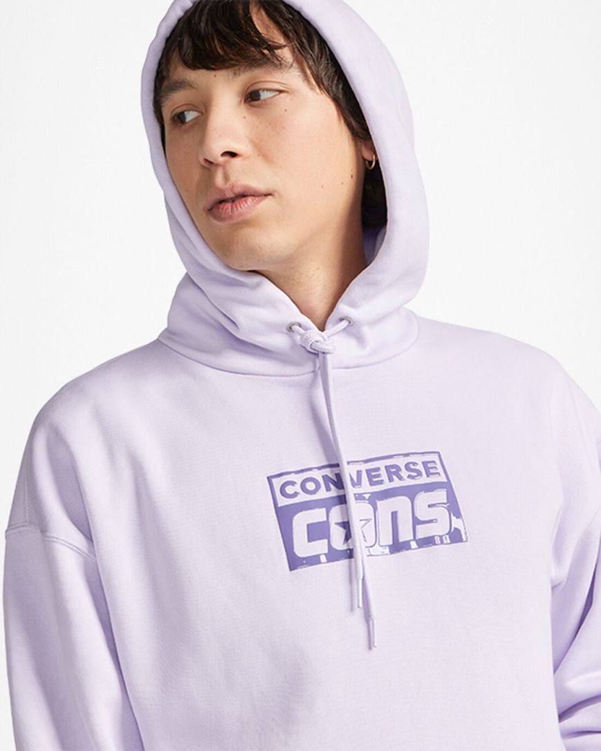 Purple Converse CONS Fleece Pullover Men's Hoodie | AC9IL7834