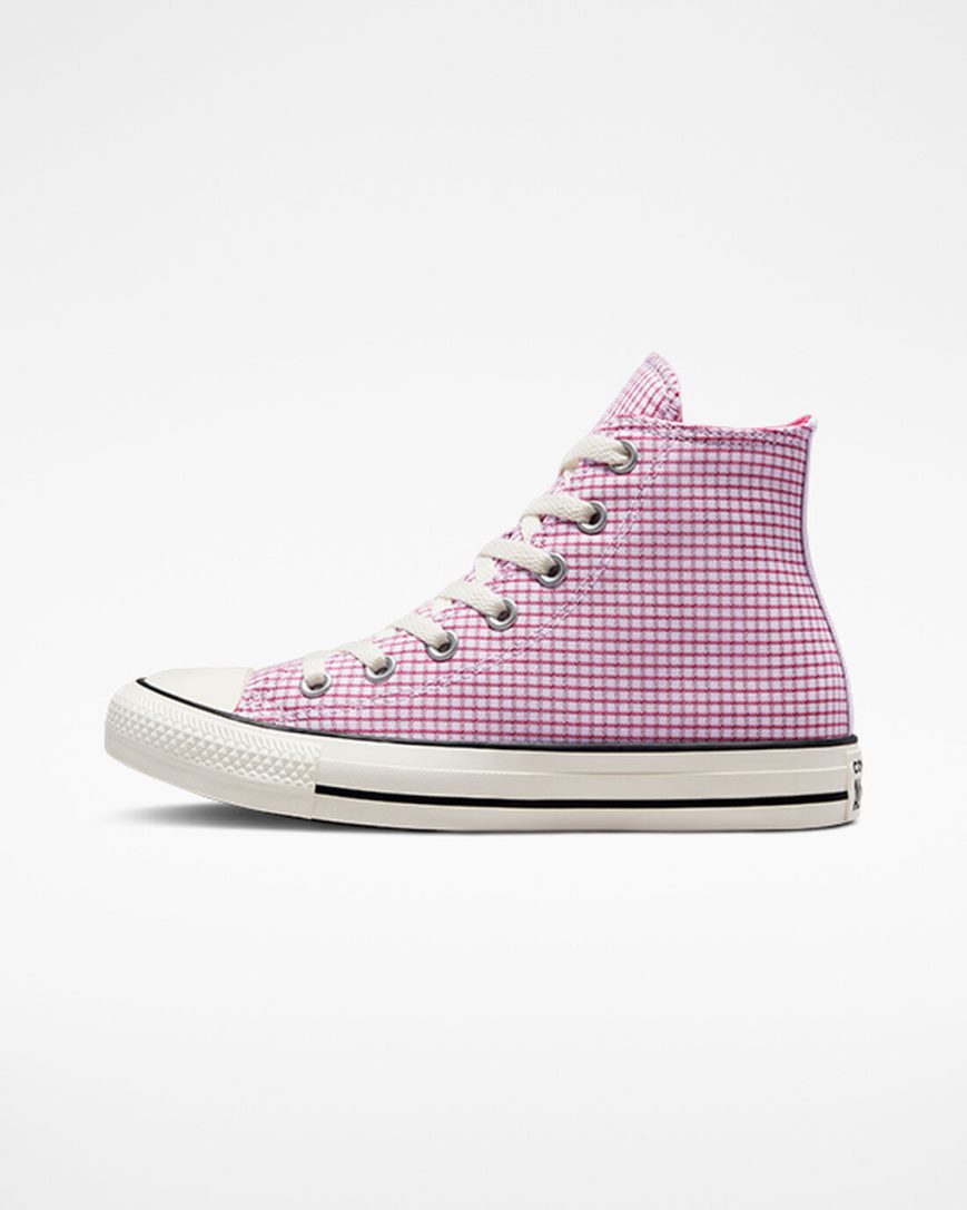 Purple Converse Chuck Taylor All Star Checkered Women's High Top Shoes | YCK5983I1