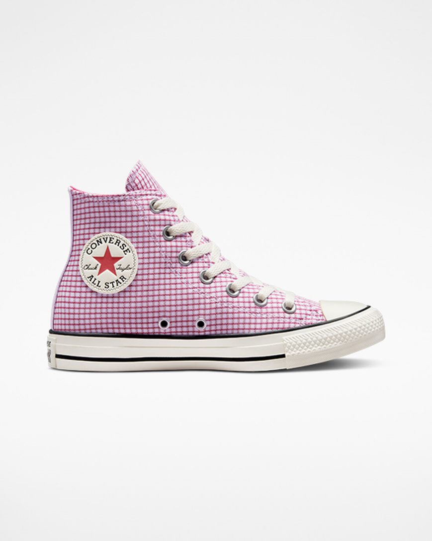 Purple Converse Chuck Taylor All Star Checkered Women\'s High Top Shoes | YCK5983I1