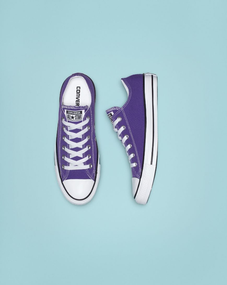 Purple Converse Chuck Taylor All Star Classic Men's Low Top Shoes | AIK7L5381