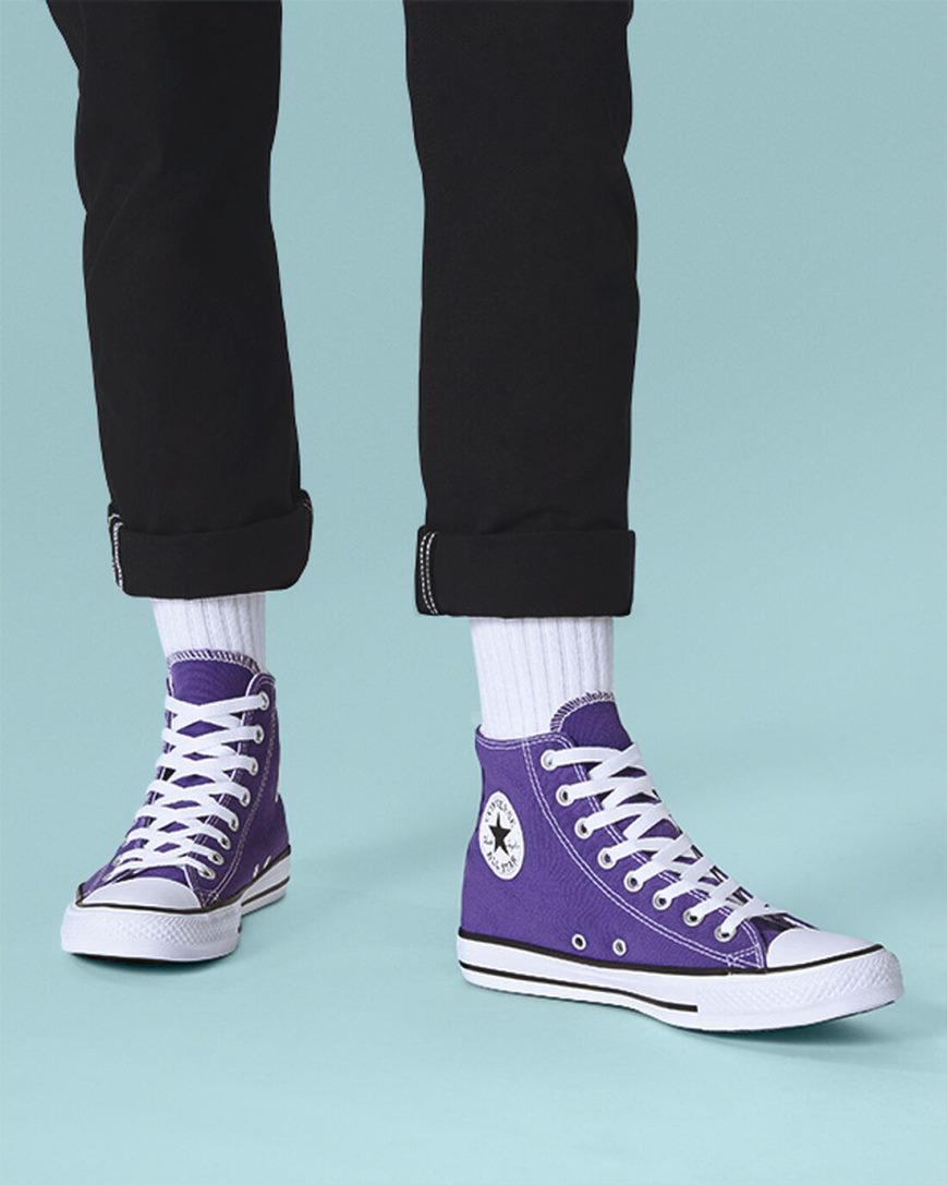 Purple Converse Chuck Taylor All Star Classic Men's High Top Shoes | FW9I37458