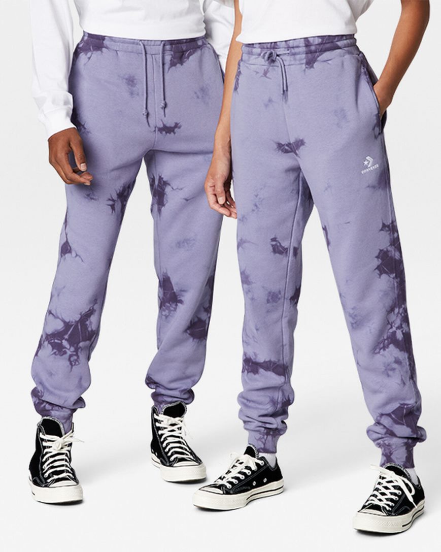 Purple Converse Go-To Star Chevron Washed Standard Fit Men\'s Sweatpants | FS8I51K43