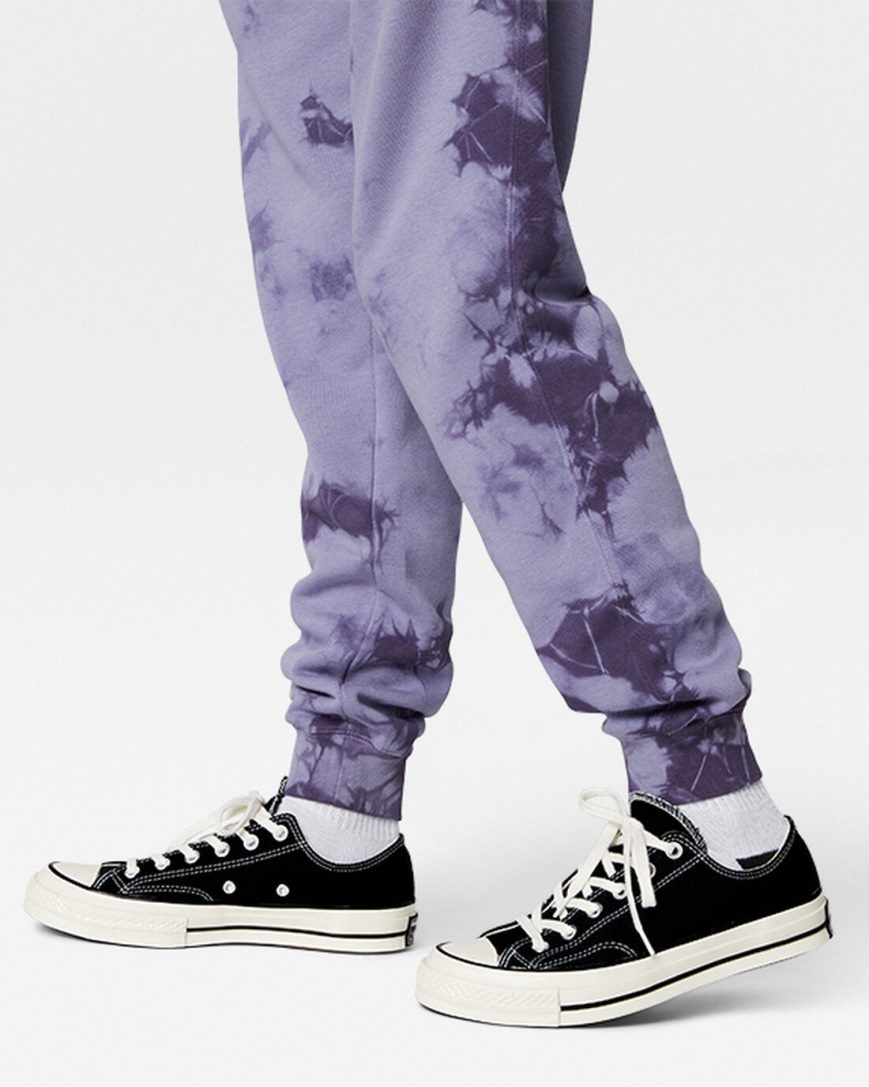 Purple Converse Go-To Star Chevron Washed Standard Fit Women's Sweatpants | RB7I453LK