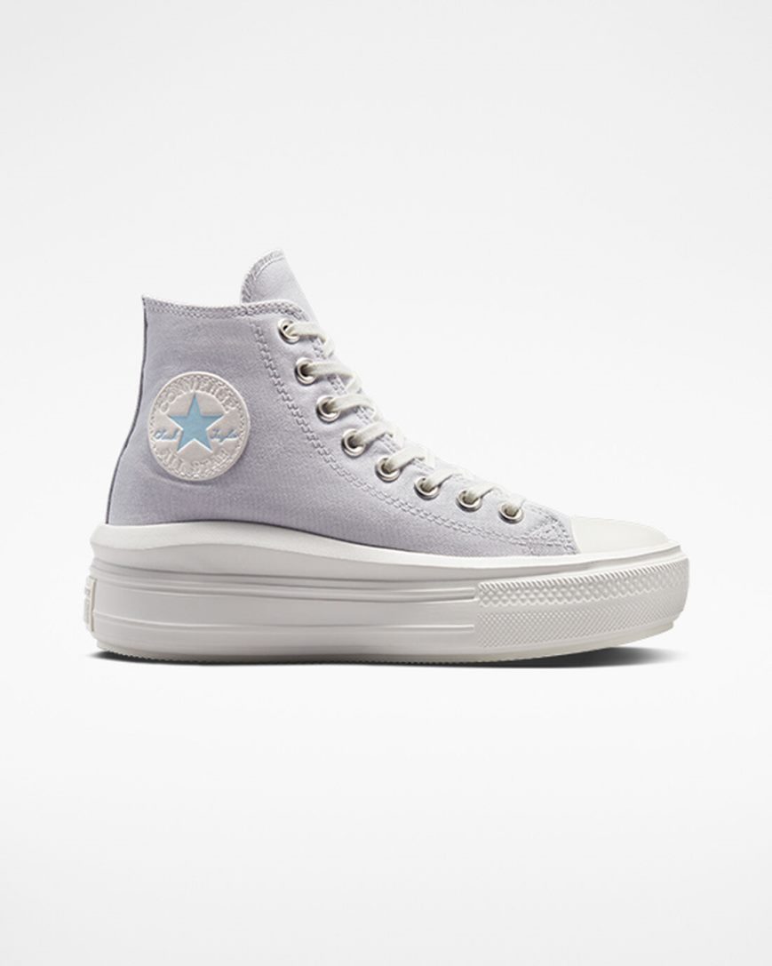 Purple / White Converse Chuck Taylor All Star Move High Top Women\'s Platform Shoes | JZ195KI7L