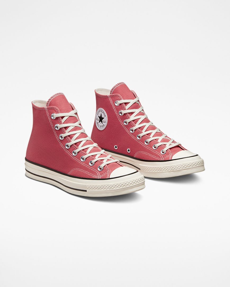 Red / Beige / Black Converse Chuck 70 Vintage Canvas Women's High Top Shoes | BU547L18K