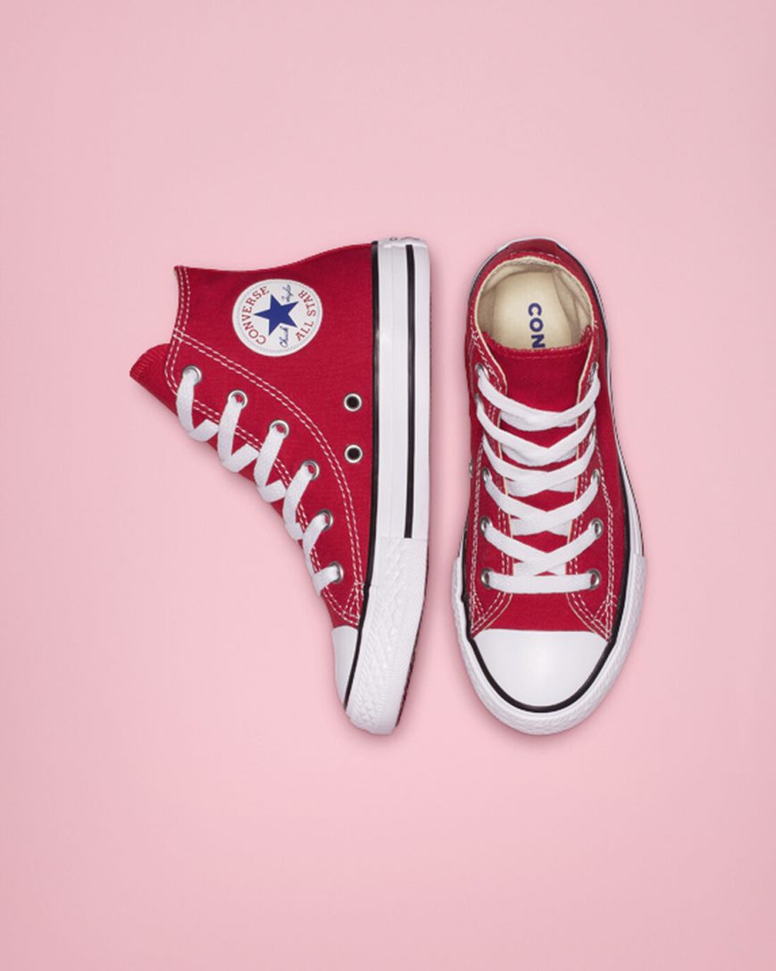 Red Converse Chuck Taylor All Star Classic Boys' High Top Shoes | LJKI7931L