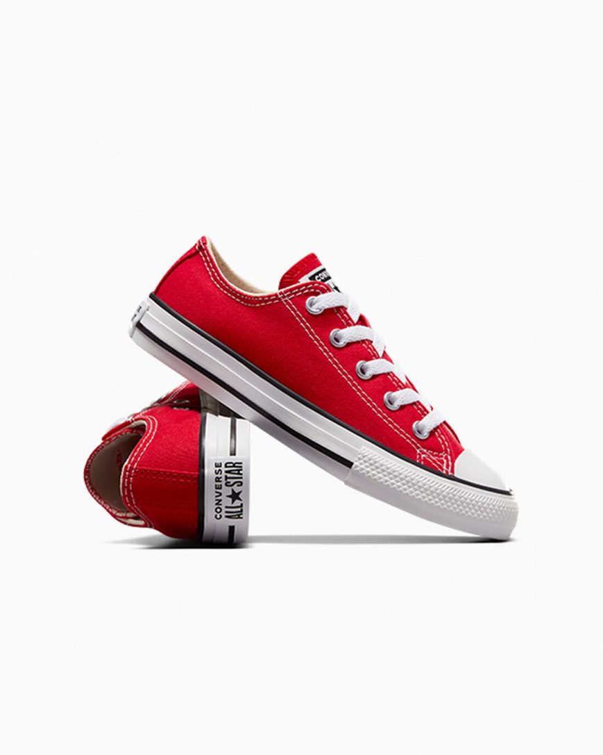 Red Converse Chuck Taylor All Star Classic Girls' Low Top Shoes | OP1K48LI9