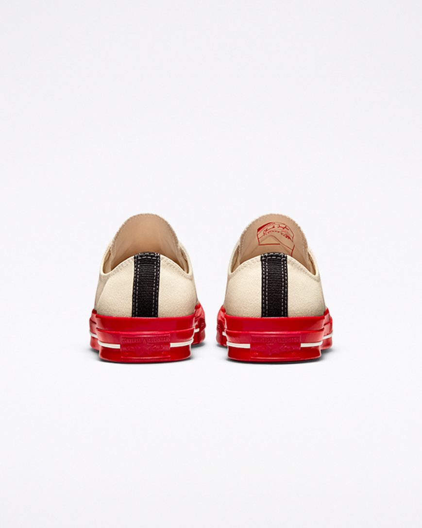 Red Converse x Comme des Garçons PLAY Chuck 70 Women's Low Top Shoes | OI5K194I8