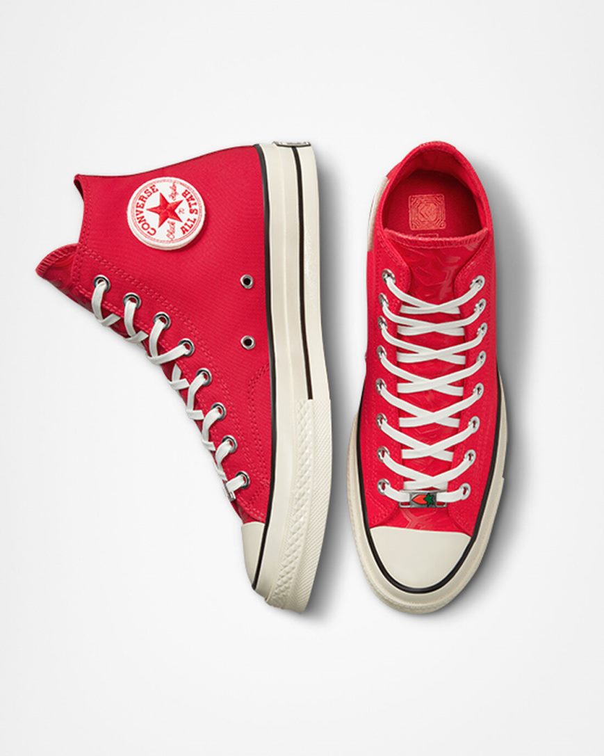 Red / White / Black Converse Chuck 70 Year of the Rabbit Men's High Top Shoes | UX58IK4L9