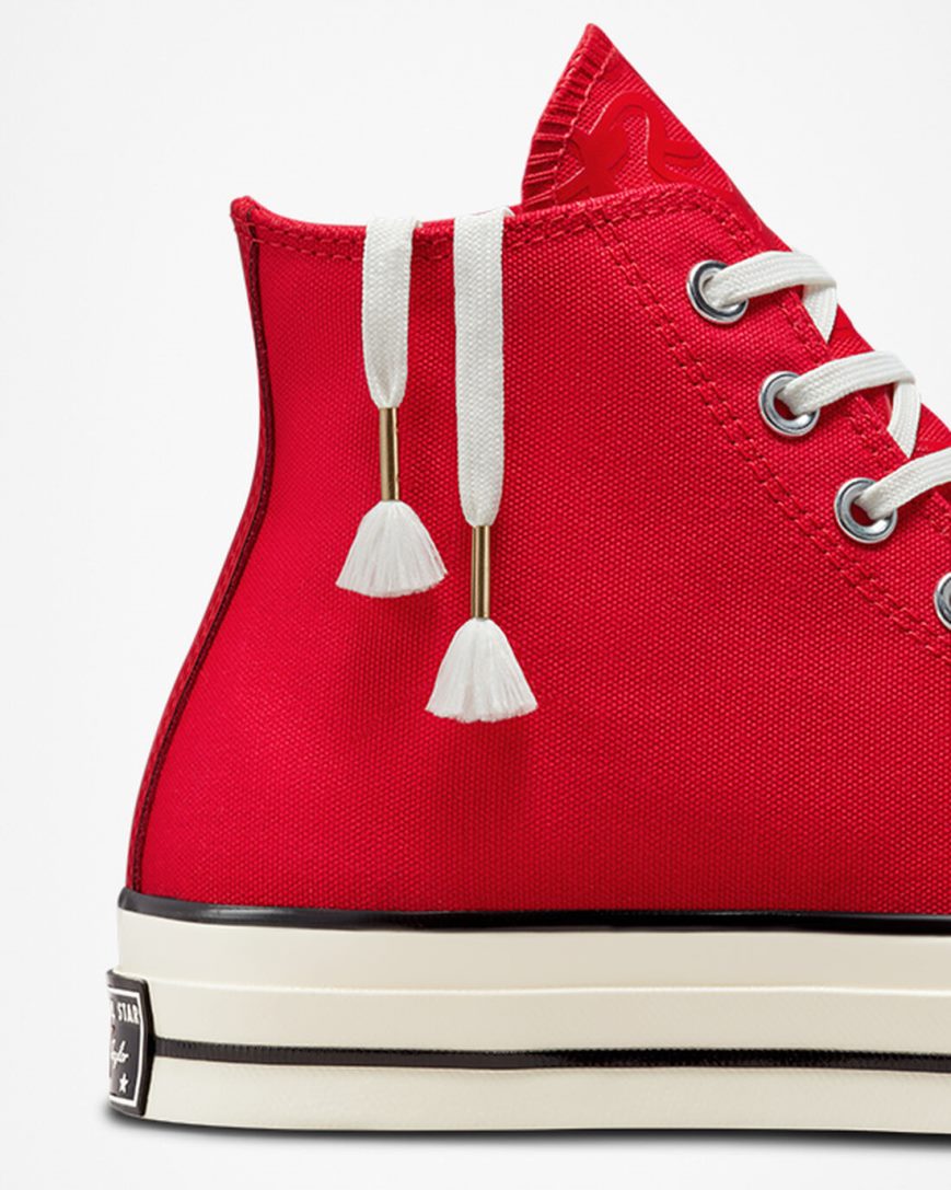 Red / White / Black Converse Chuck 70 Year of the Rabbit Men's High Top Shoes | UX58IK4L9