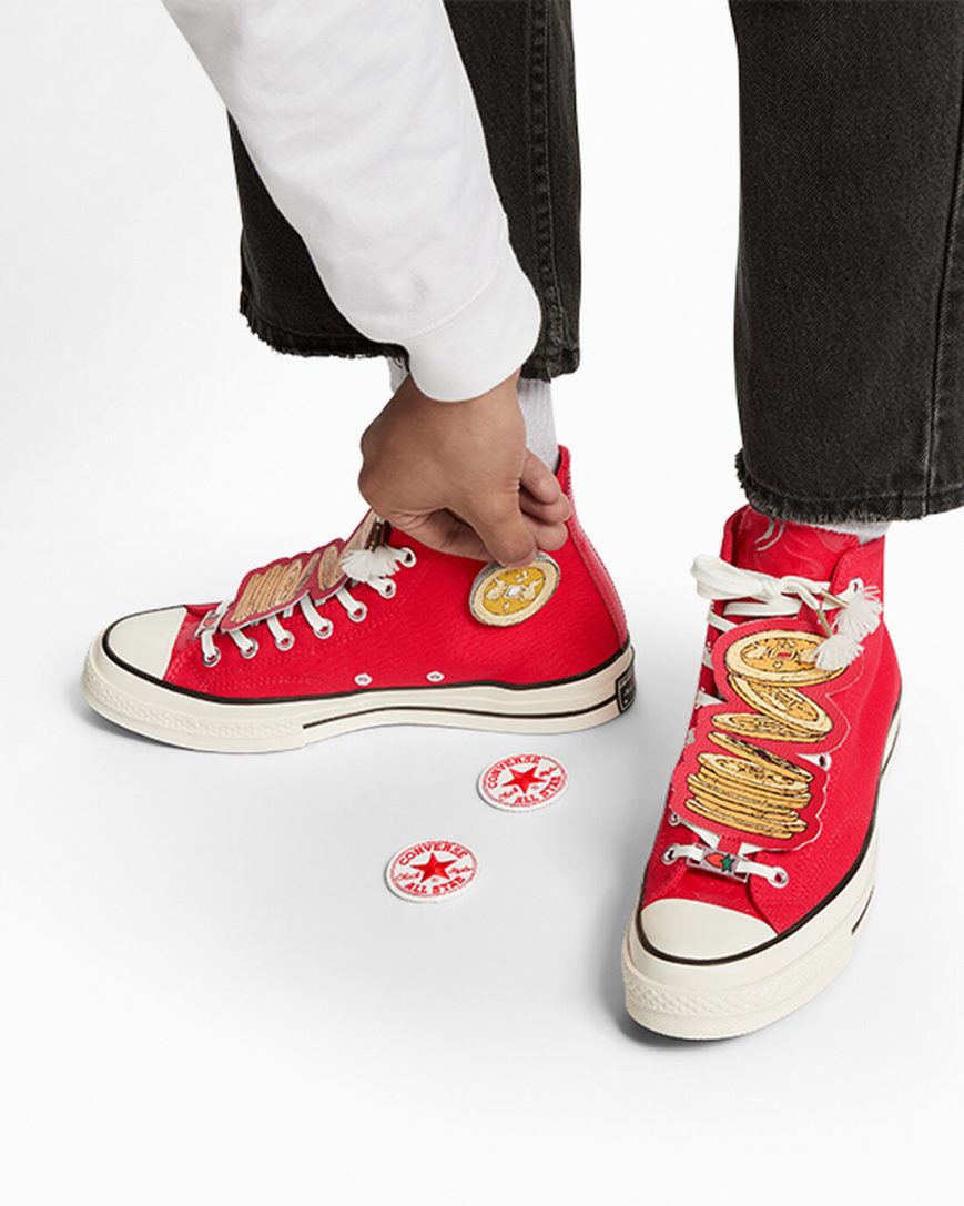 Red / White / Black Converse Chuck 70 Year of the Rabbit Men's High Top Shoes | UX58IK4L9