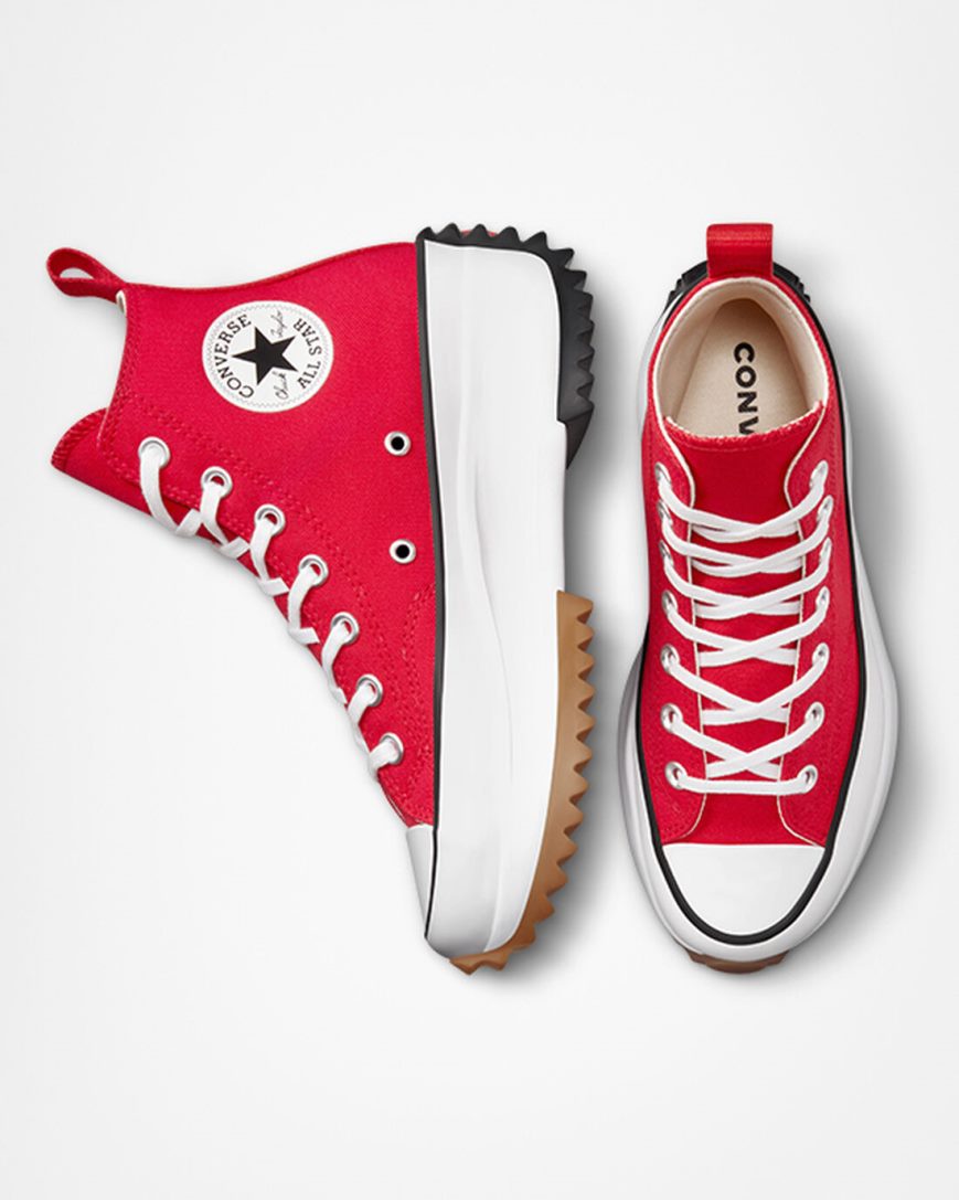 Red / White / Black Converse Run Star Hike High Top Women's Platform Shoes | PB94538L7