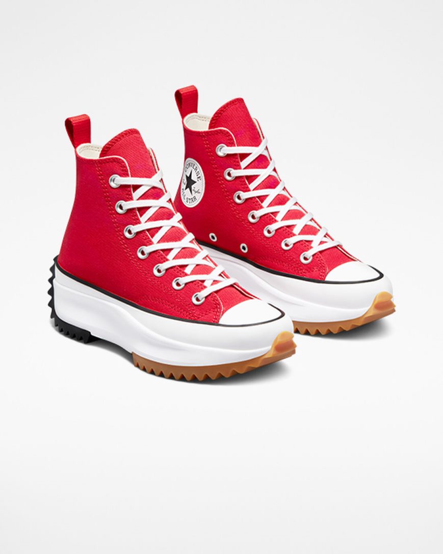 Red / White / Black Converse Run Star Hike High Top Women's Platform Shoes | PB94538L7