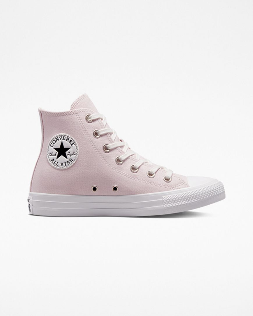 Rose / White Converse Chuck Taylor All Star Embroidered Crystals Women\'s High Top Shoes | XS17LI934