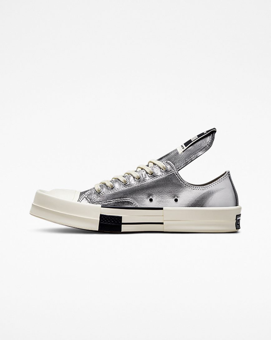 Silver / Black Converse TURBODRK Chuck 70 Women's Low Top Shoes | EZ891L45K