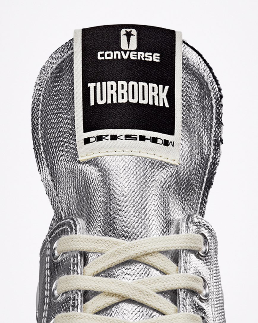 Silver / Black Converse TURBODRK Chuck 70 Men's Low Top Shoes | NM39714I8