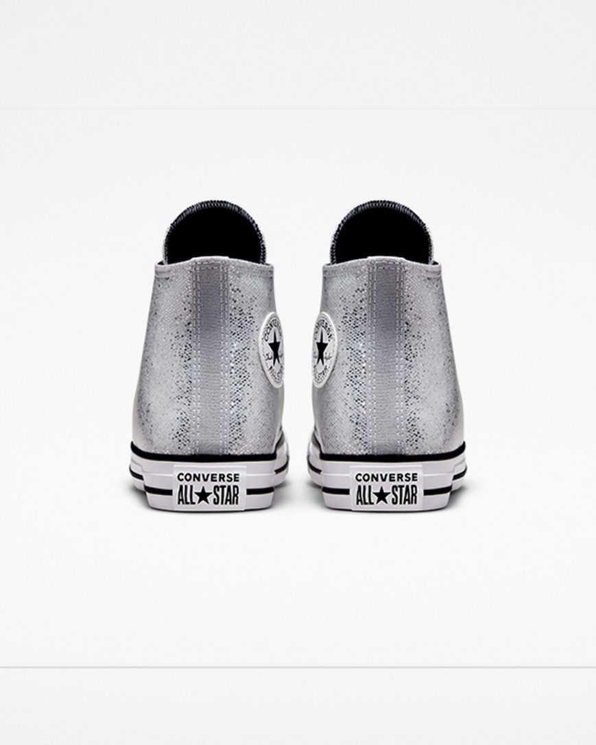 Silver / Grey / Black Converse Chuck Taylor All Star Glitter Girls' High Top Shoes | VQ3I5879K