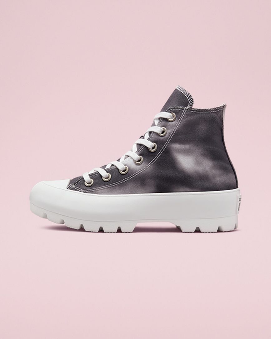 Silver / White Converse Muted Cloud Wash Lugged Chuck Taylor All Star Women's High Top Shoes | UL91K587L