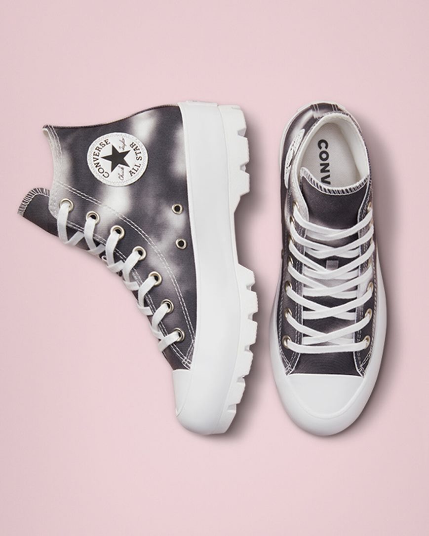 Silver / White Converse Muted Cloud Wash Lugged Chuck Taylor All Star Women's High Top Shoes | UL91K587L