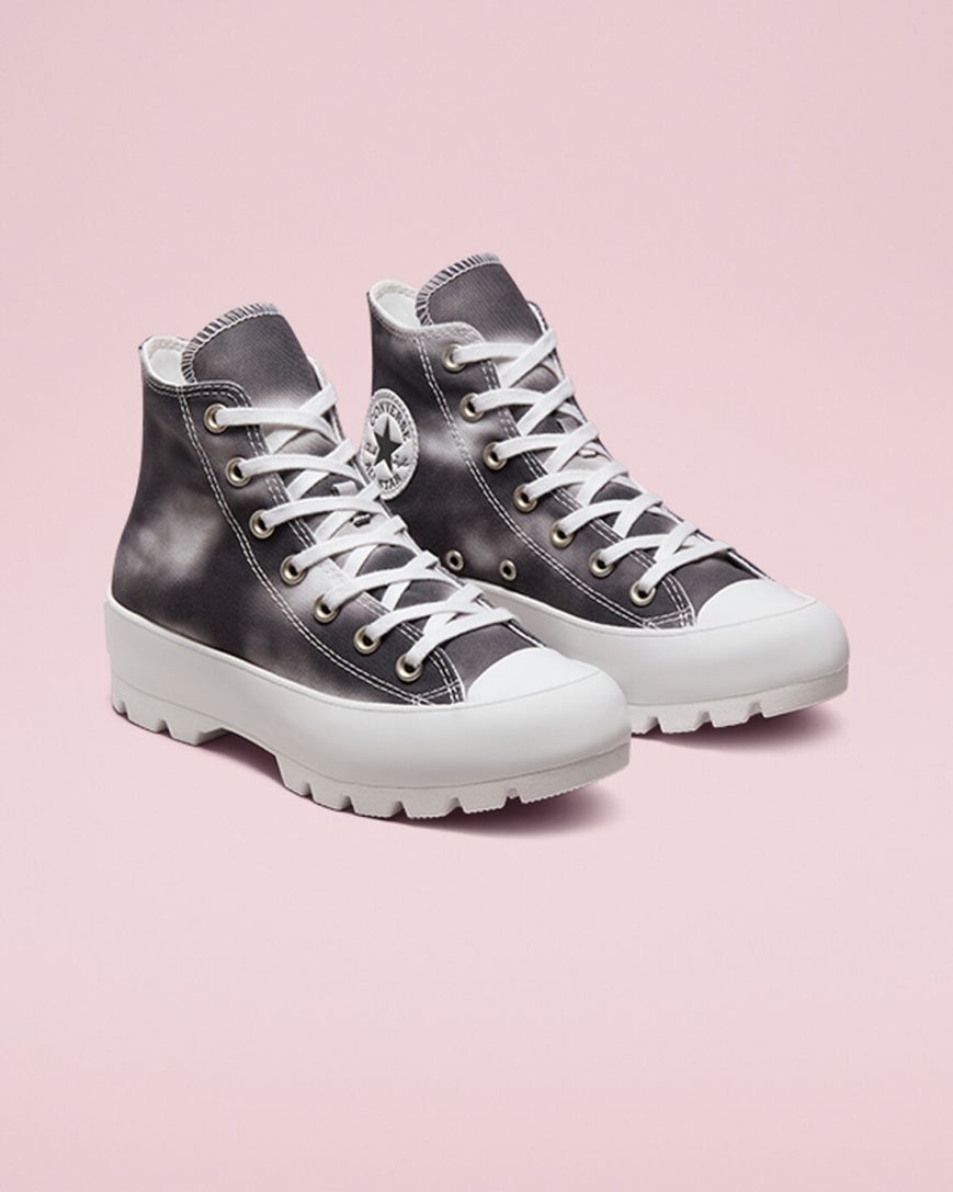 Silver / White Converse Muted Cloud Wash Lugged Chuck Taylor All Star Women's High Top Shoes | UL91K587L