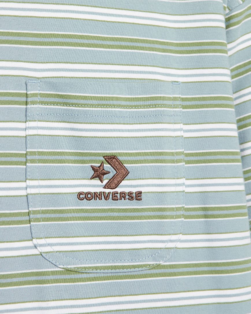 Stripes Converse Striped Star Chevron Pocket Men's T-Shirts | WN9I1K583