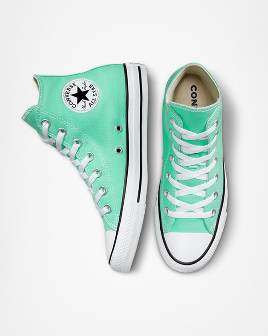 Turquoise / White / Black Converse Chuck Taylor All Star Seasonal Color Women's High Top Shoes | BS5914I3L