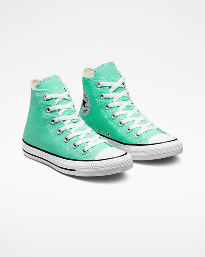 Turquoise / White / Black Converse Chuck Taylor All Star Seasonal Color Women's High Top Shoes | BS5914I3L