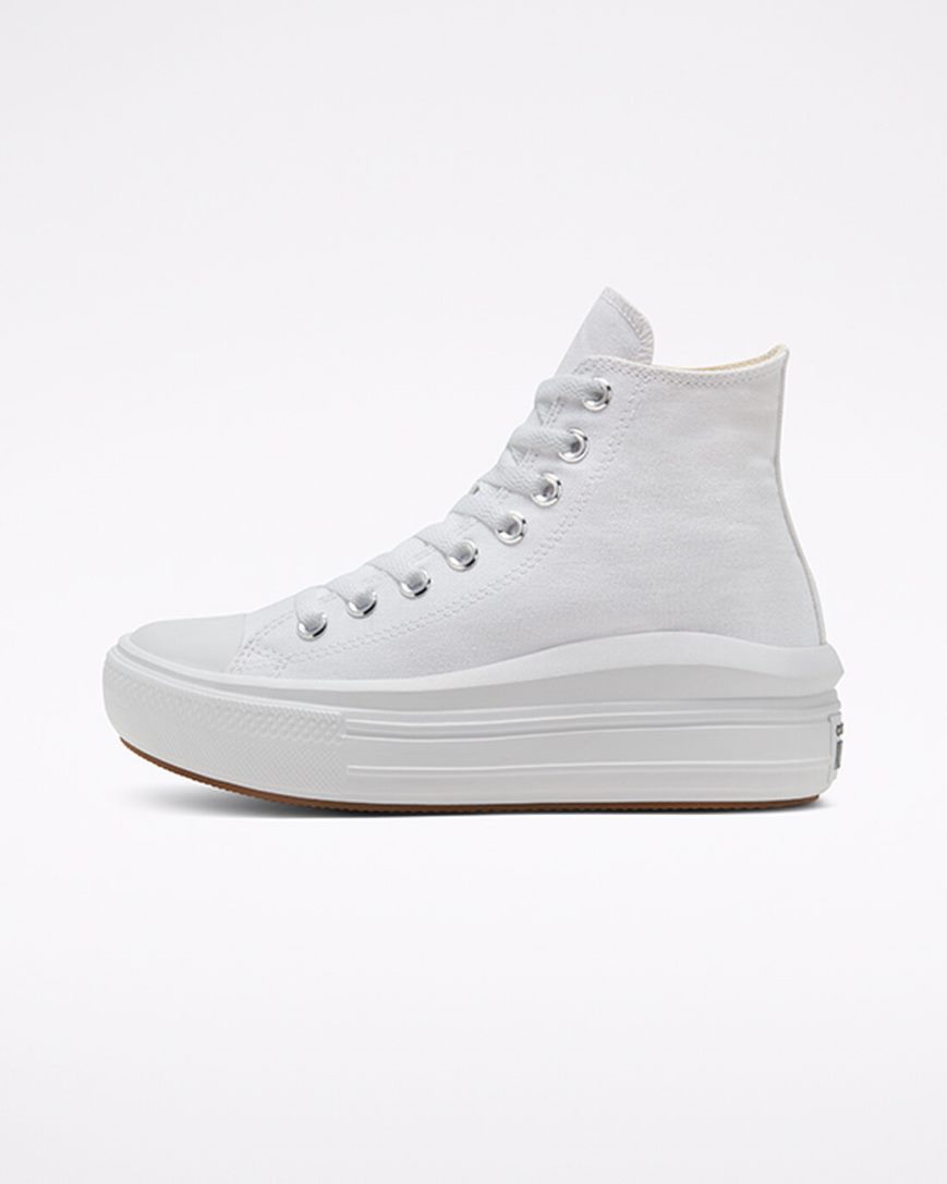 White / Beige White / Black Converse Chuck Taylor All Star Move High Top Women's Platform Shoes | GF4185KIL