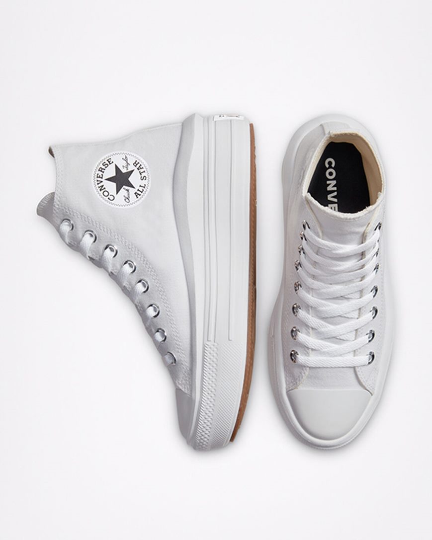 White / Beige White / Black Converse Chuck Taylor All Star Move High Top Women's Platform Shoes | GF4185KIL