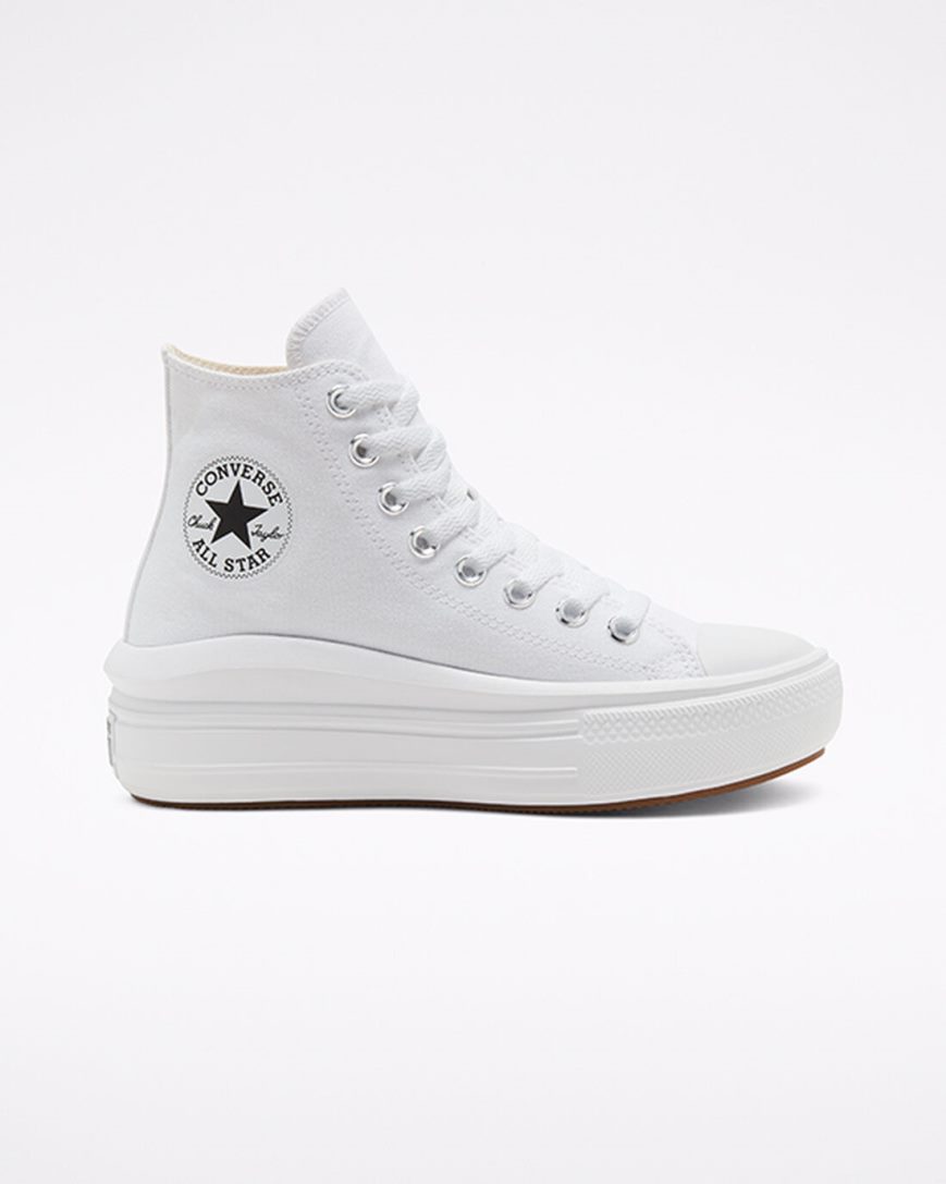 White / Beige White / Black Converse Chuck Taylor All Star Move High Top Women\'s Platform Shoes | GF4185KIL