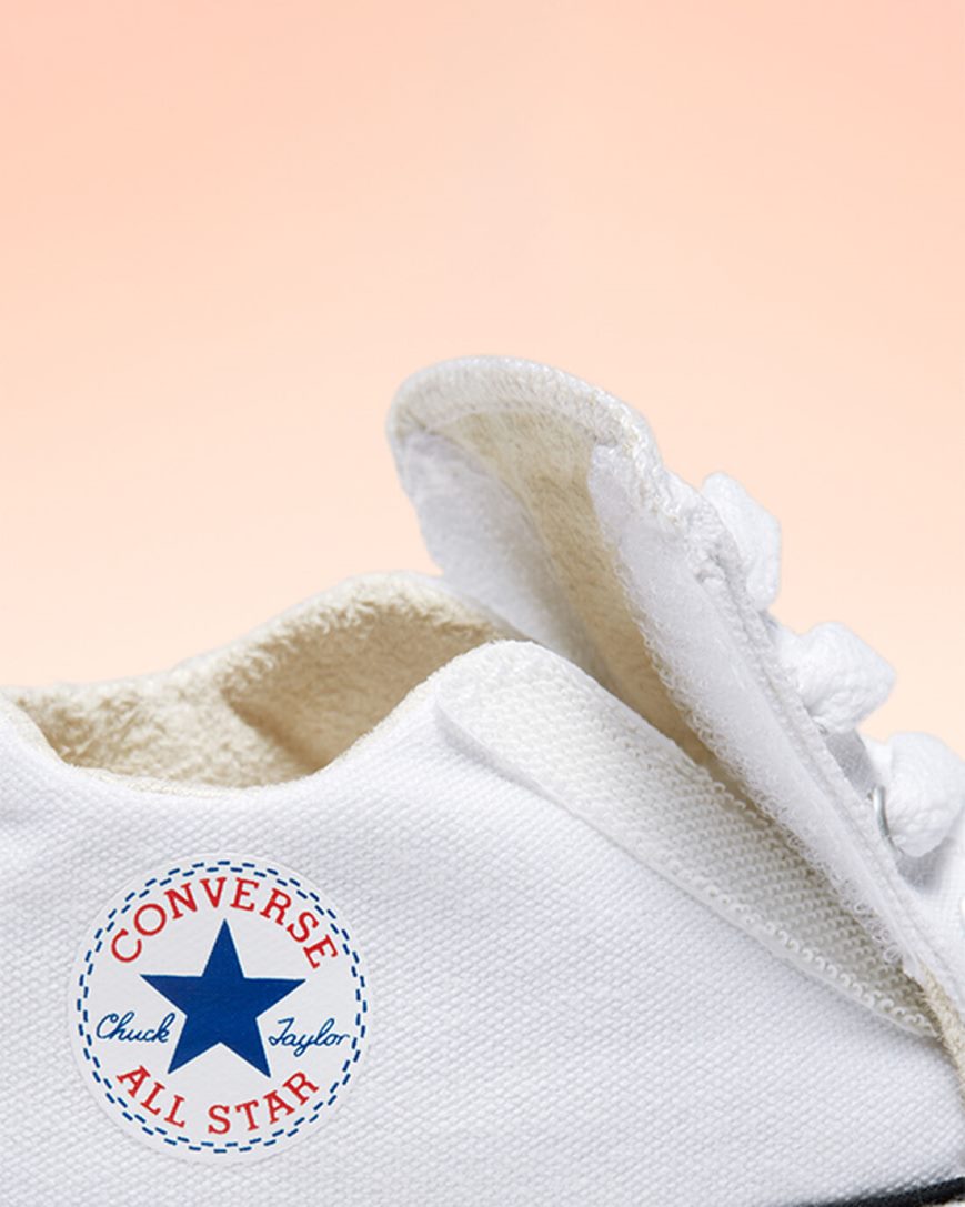 White / Beige White Converse Chuck Taylor All Star Cribster Easy-On Girls' High Top Shoes | UA51I49KL