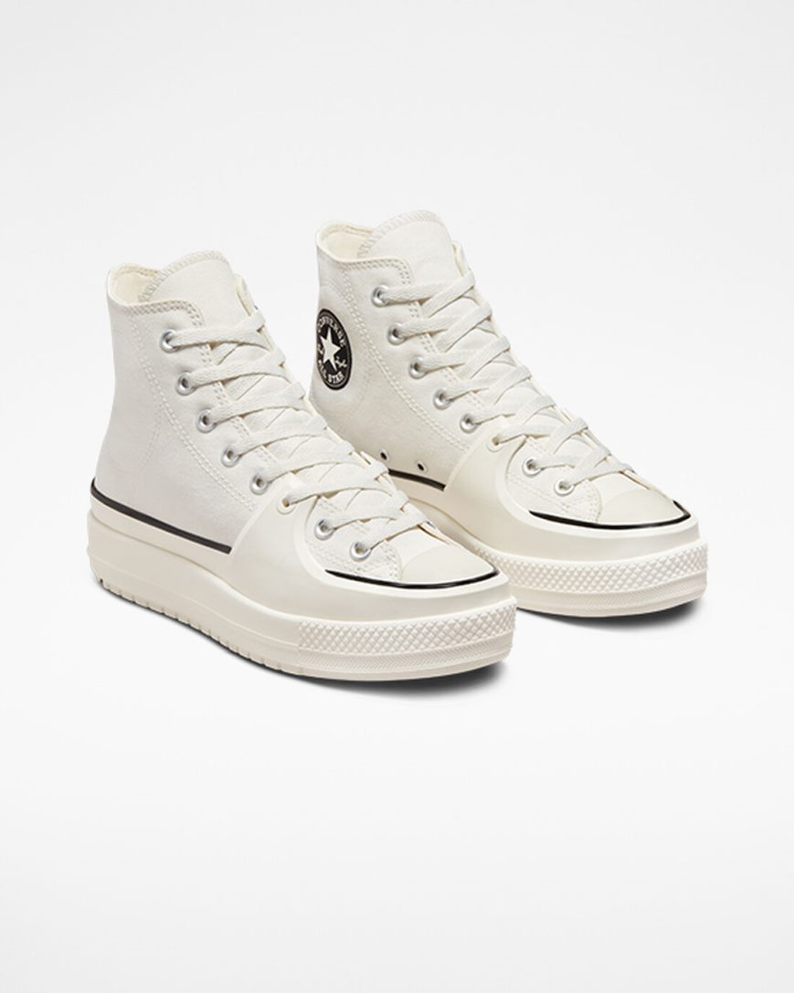 White / Black Converse Chuck Taylor All Star Construct Women's High Top Shoes | DG9478K5L